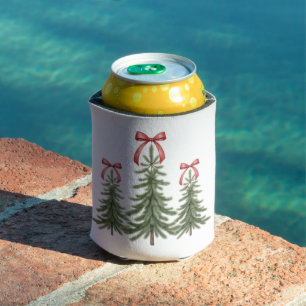 Porta-lata Árvore de Natal Laço Vermelho Retro Feliz Natal