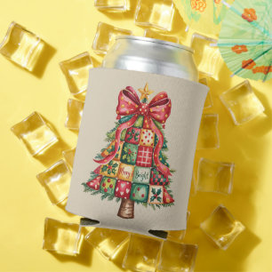Porta-lata Árvore de Natal Patchwork Coquette Xmas 