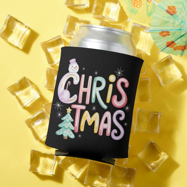 Porta-lata Árvore de Natal Preppy Boneco de Neve Brilho Coque (Verão in situ)