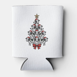 Porta-lata Árvore de Natal Vaca Gravação Vintage Férias Fazen