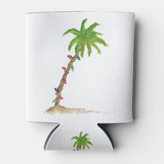 Porta-lata Árvore de Palma de Feriado Tropical Watercolor