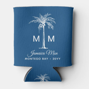 Porta-lata Árvore de Palma Tropical Monograma Nome Personaliz