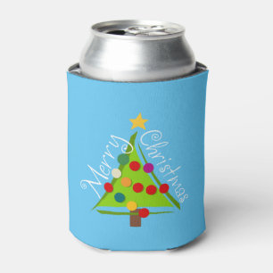 Porta-lata Árvore do Feliz Natal (azul)