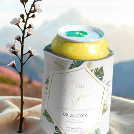 Porta-lata Árvores De Palma Tropicais, Script Dourado, Salve