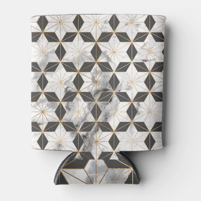 Porta-lata Asanoha Japonês: Dourado Padrão Marble. (Frente)