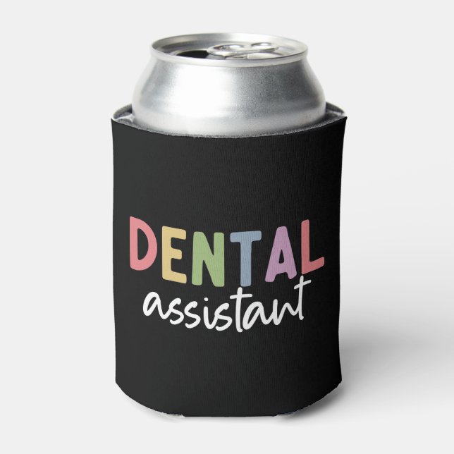 Porta-lata Assistente dentário | Presentes para Dentista Assi (Can Front)