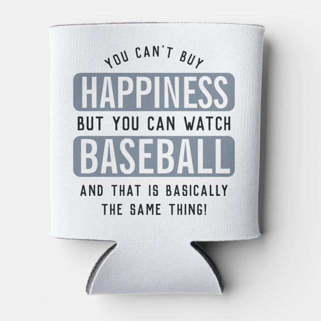 Porta-lata Assistir Baseball é Felicidade Beisebol Engraçado (Frente)