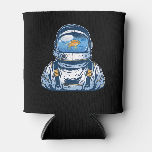 Porta-lata Astronauta Fishbowl Helmet Goldfish Spaceman (Frente)