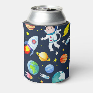 Porta-lata Astronauta no Espaço Planetas e Foguetes Padrão