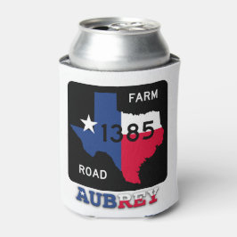 Porta-lata Aubrey, TX, fm 1385 rd & Texas Longhorn Can Cooler