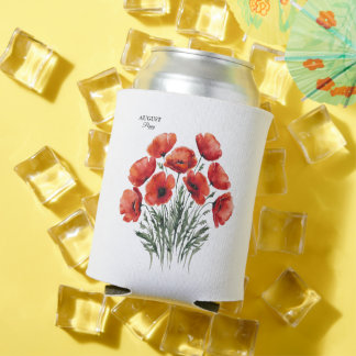 Porta-lata August Poppy Bloom - Presente de Aniversário Perso