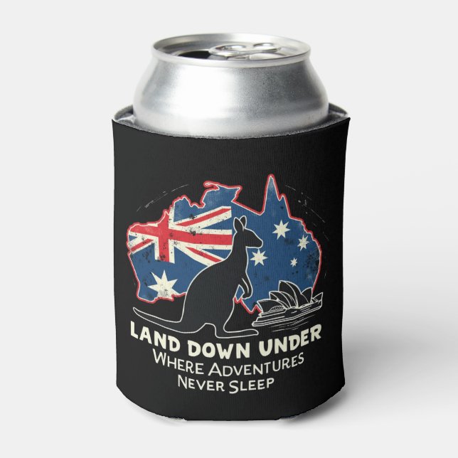 Porta-lata Austrália Canguru Aussies Terra abaixo  (Can Front)