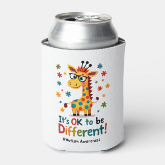Porta-lata Autism Awareness Cute Giraffe Animal Its Ok To Be 