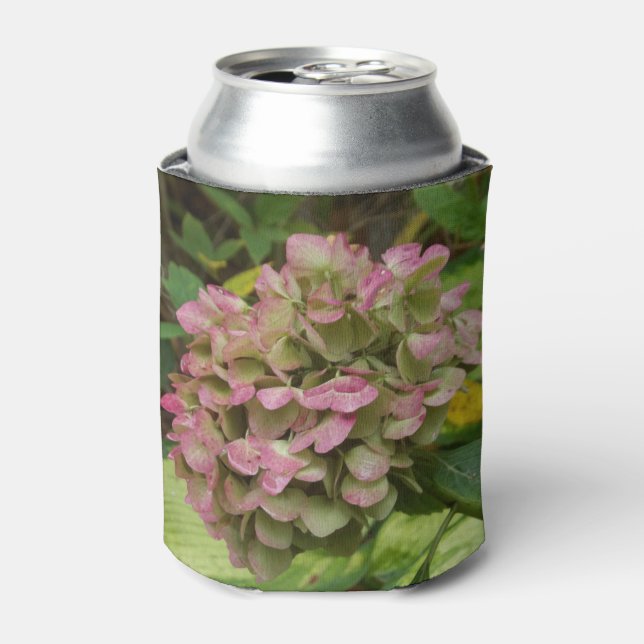 Porta-lata Autumn Hydrangea Bloom com Ouro Hosta Leaves (Can Front)
