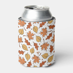 Porta-lata Autumn Leaves and Acorns Pattern
