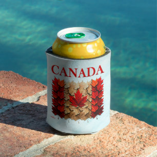 Porta-lata Autumn Maple Leaf Canada Flag