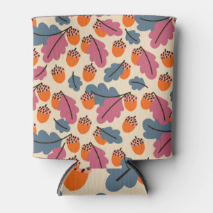 Porta-lata Autumn Oak: Leaves e Acorns Pattern