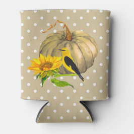 Porta-lata Autumn Pumpkin Sunflower e Finch