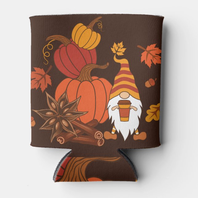 Porta-lata Autumn Pumpkins Gnome Spice Card (Frente)