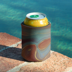 Porta-lata Autumn Strata Terra Cotta Teal e Agate Dourado