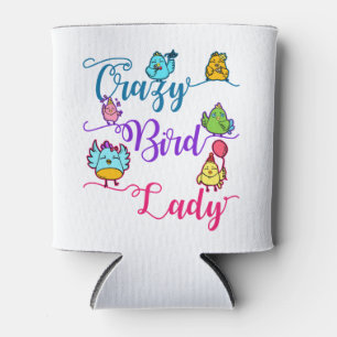 Porta-lata Ave Louca, Senhora Bird Proprietária, Pássaro Aniv