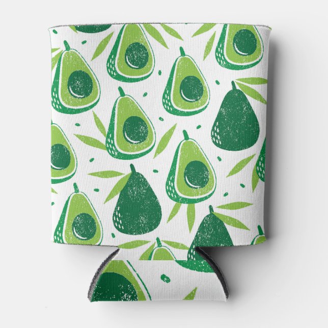 Porta-lata Avocado, selo texturizado, padrão perfeito. (Frente)