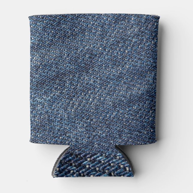 Porta-lata Azul Clássico: Fundo Denim (Frente)