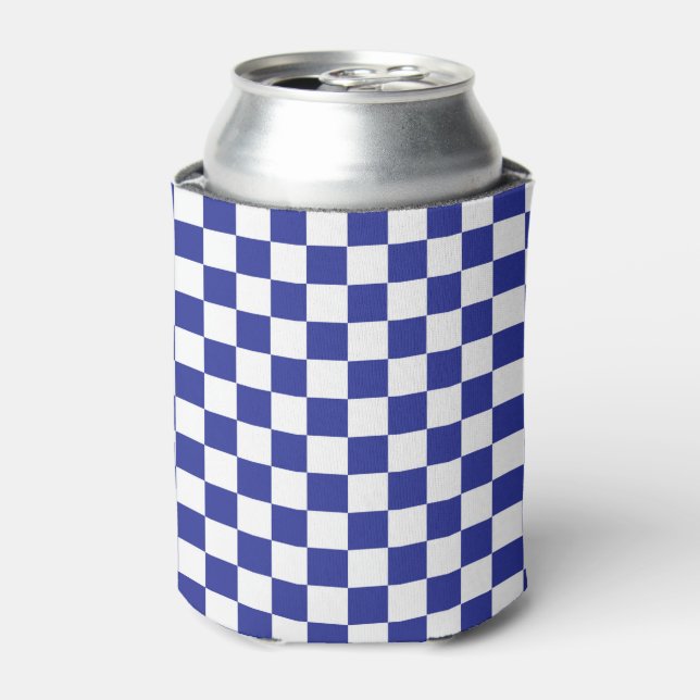 Porta-lata Azul e branco verificados (Can Front)