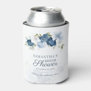 Porta-lata Azul empoeirado Floral Florescer Eucalipto Verdeja