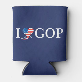 Porta-lata Azul "I Love GOP - 'Merica!