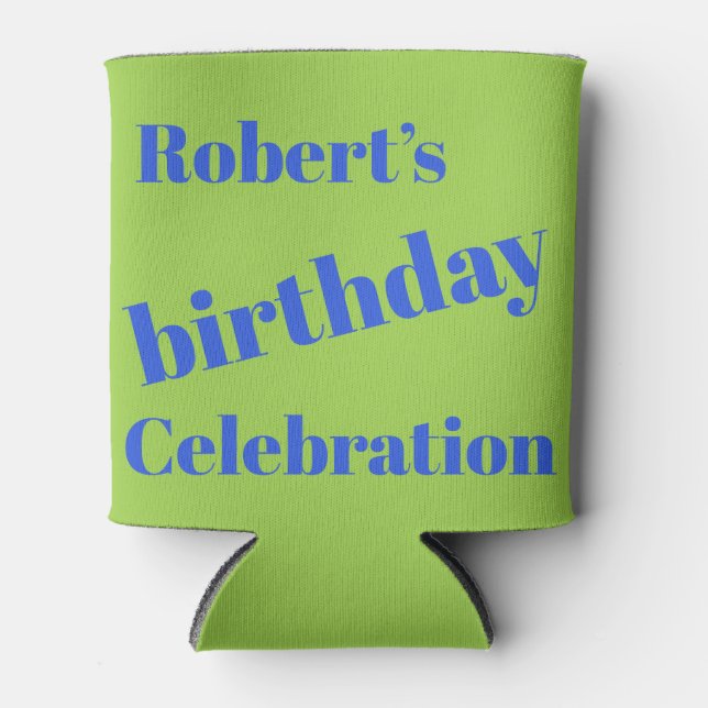 Porta-lata Azul Negrito na Festa de aniversário do Verde limã (Frente)