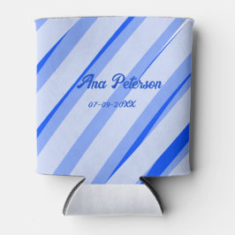Porta-lata Azul pastel adicionar nome data boho retrô padrão 