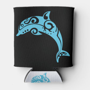 Porta-lata Azul tribal do tatuagem do golfinho maori - ideia