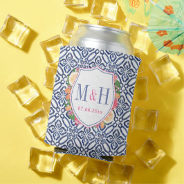 Porta-lata Azulejo azul  Citrus Bright Flowers Chá de panela