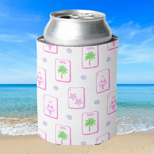 Porta-lata Azulejos de Mahjong de Praia Biquíni Estrela do Ma