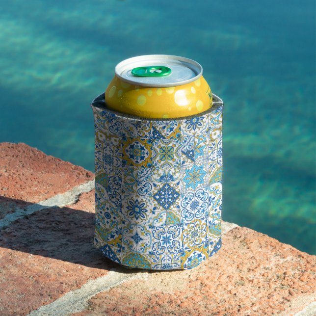 Porta-lata Azulejos em azul e amarelo (Piscina in situ)