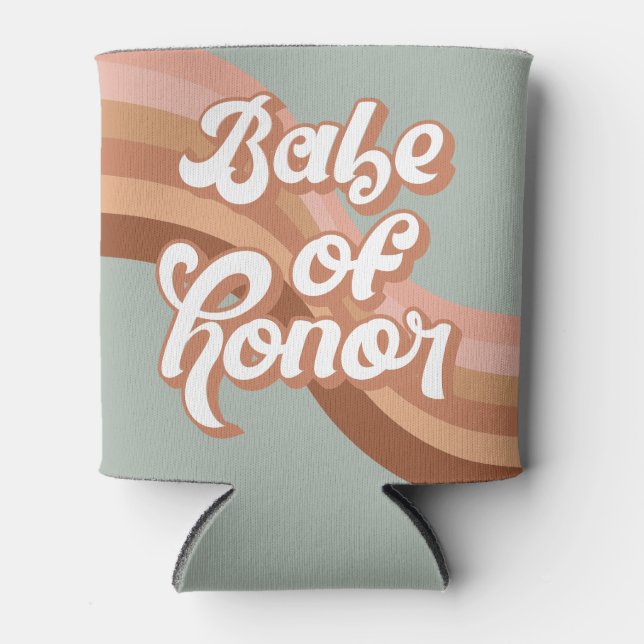 Porta-lata Babe of Honor 70s Groovy Retro Boho Chic (Frente)