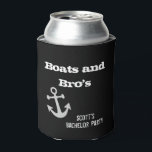 Porta-lata Bachelor Party Boats and Bro's Barco Lake<br><div class="desc">Este design foi criado através da arte digital. Pode ser personalizado clicando no botão personalizar e alterando a cor, adicionando um nome, iniciais ou as suas palavras favoritas. Entre em contato comigo em colorflowcreations@gmail.com se você quiser usar este design em outro produto. Compre minha pintura de acrílico abstrato original para...</div>