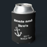 Porta-lata Bachelor Party Boats and Bro's Barco Lake<br><div class="desc">Este design foi criado através da arte digital. Pode ser personalizado clicando no botão personalizar e alterando a cor, adicionando um nome, iniciais ou as suas palavras favoritas. Entre em contato comigo em colorflowcreations@gmail.com se você quiser usar este design em outro produto. Compre minha pintura de acrílico abstrato original para...</div>