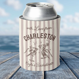 Porta-lata Bachelorette Pastel Stripes Martini Cheias