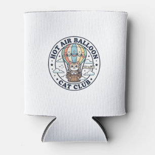 Porta-lata Balão de Ar Quente Gato Gato Fofo Camiseta Design 