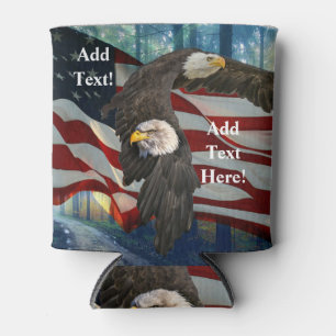Porta-lata Bald Eagle American Flag