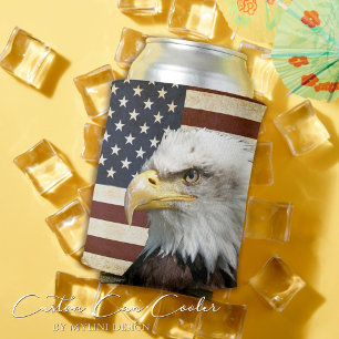 Porta-lata Bald Eagle na Vintage American Flag