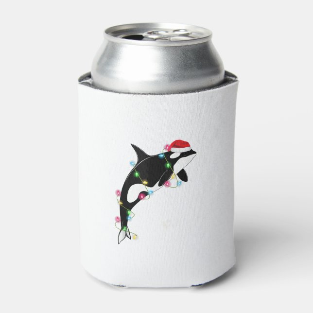 Porta-lata Baleia Assassina de Orca Engraçada Santa Hábito Ma (Can Front)