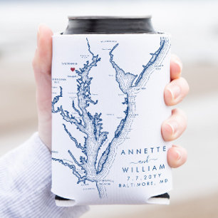 Porta-lata Baltimore Maryland Modern Weding Can Cooler