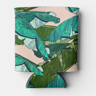 Porta-lata Banana Leaves: Padrão Tropical Sem Olhos.