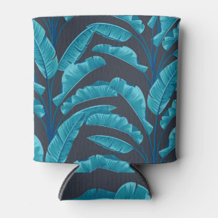 Porta-lata Banana Leaves: Padrão Tropical Vintage.
