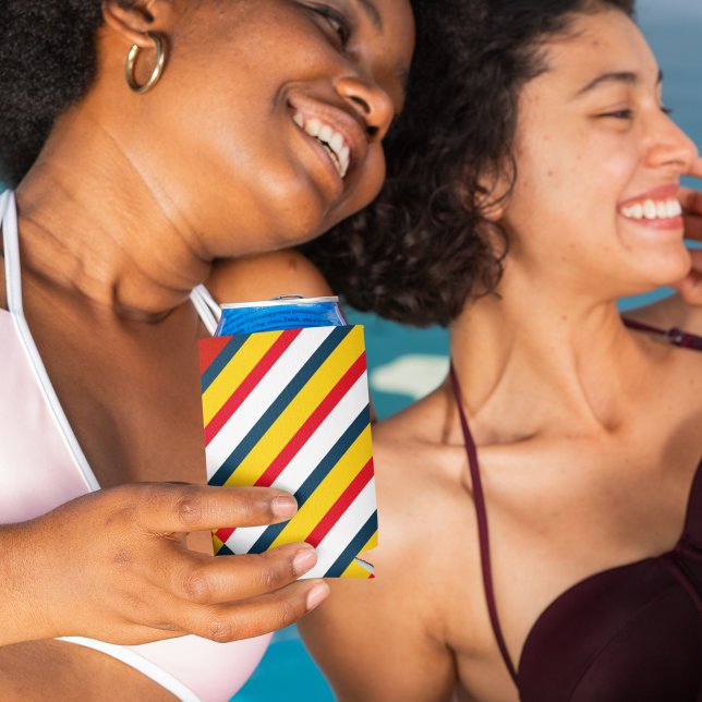 Porta-lata Bandas Diagonais Multicolores (can cooler)