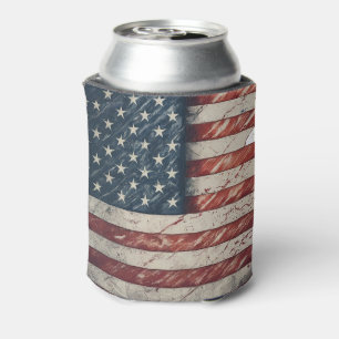 Porta-lata Bandeira americana angustiado patriótica impressio