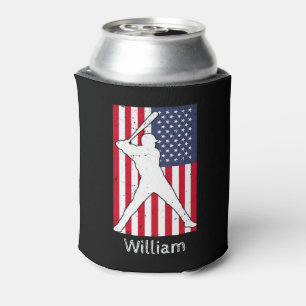 Porta-lata Bandeira Americana Baseball Personalizada